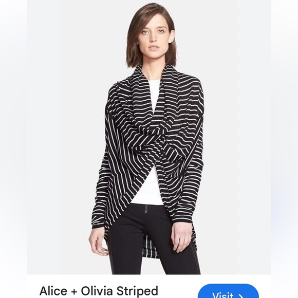 NWT Alice + Olivia Drape Front Wrap Sweater Sz M - Picture 1 of 8